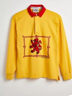 Scotland Yellow & Red men’s long sleeve rugby jersey. Size 3X.